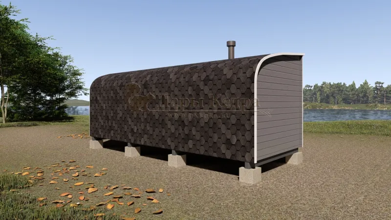 Баня «Парус» из кедра 6х2,2 метра (вариант 2)