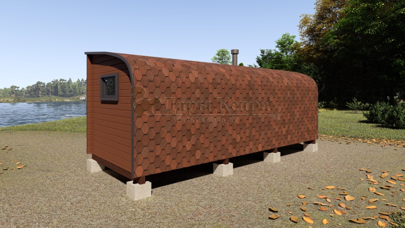 Баня «Парус» из кедра 6х2,2 метра (вариант 1)